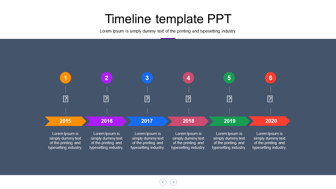 Customized Timeline Template PPT Slides With Six Node